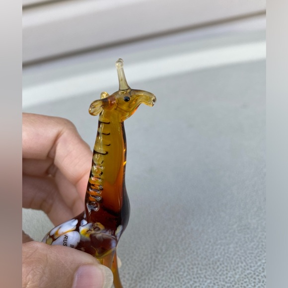 Russian Hand Blown Art Glass Giraffes Figures Mom and Baby - Picture 7 of 10